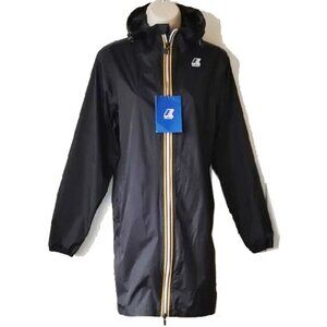 NWT $195 K-way Le Vrai 3.0 Eiffel Packable Nylon Raincoat Jacket XS Black Pure